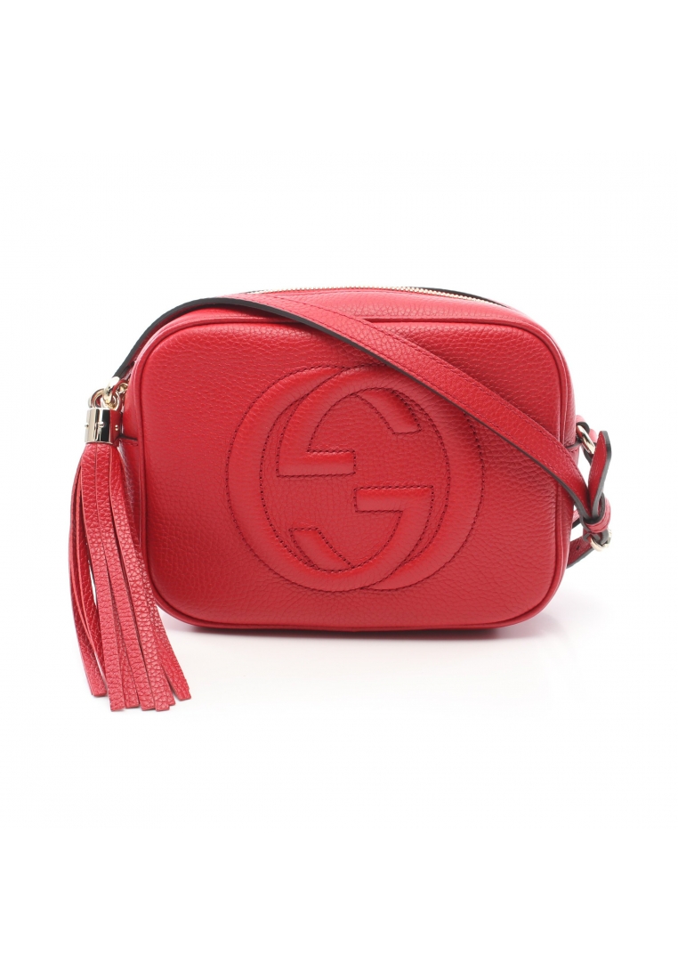 二奢 Pre-loved Gucci Soho disco bag Interlocking G Shoulder bag leather Red tassel