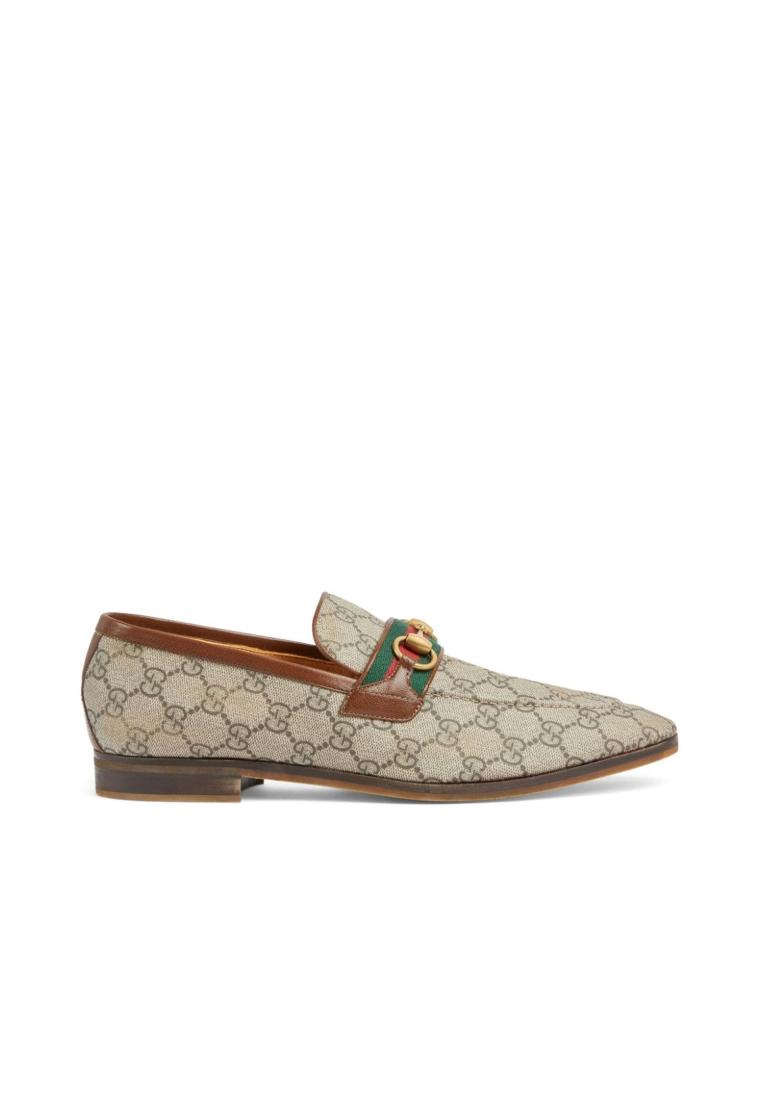 Gucci Leather Monogram Loafers - GUCCI - Brown