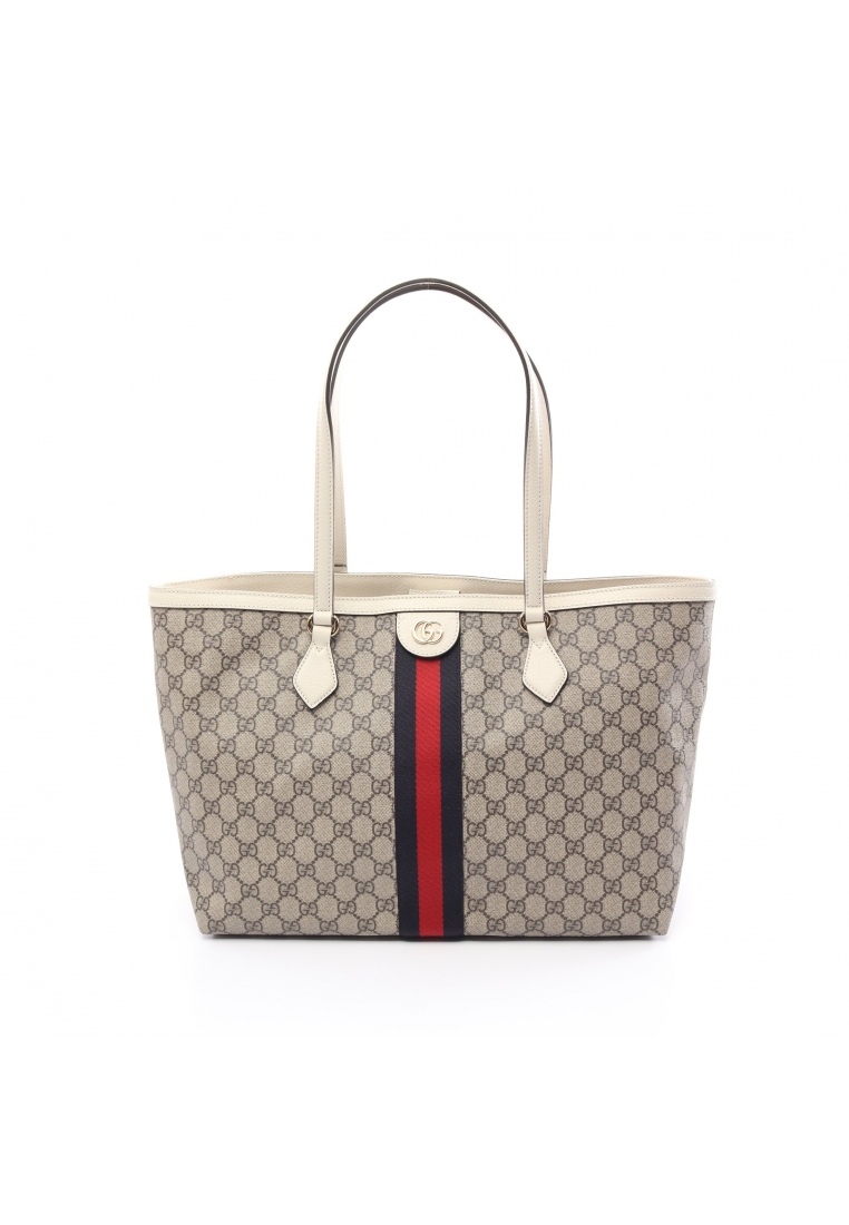 二奢 Pre-loved Gucci Ophidia GG Supreme Medium Shoulder bag tote bag PVC leather beige multicolor