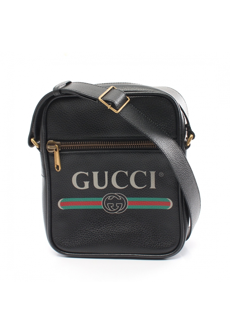 GUCCI 二奢 Pre-loved Gucci gucci print Shoulder bag leather black multicolor