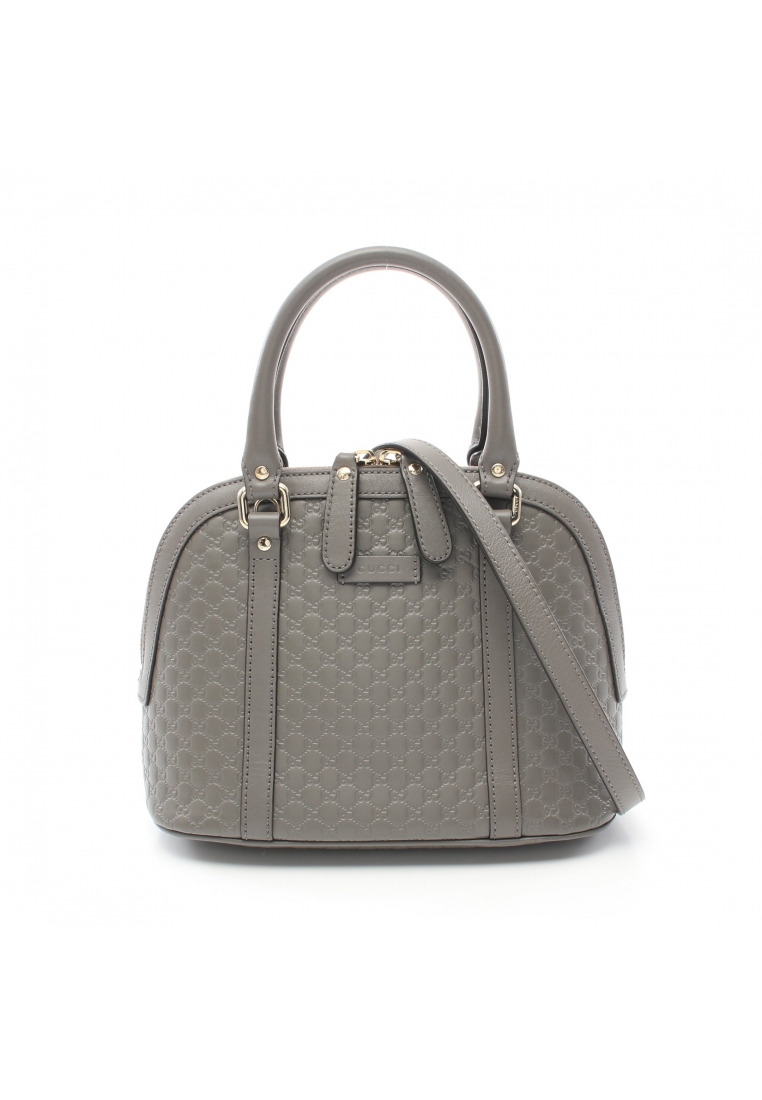 GUCCI 二奢 Pre-loved Gucci Micro GG Guccissima Handbag leather gray 2WAY