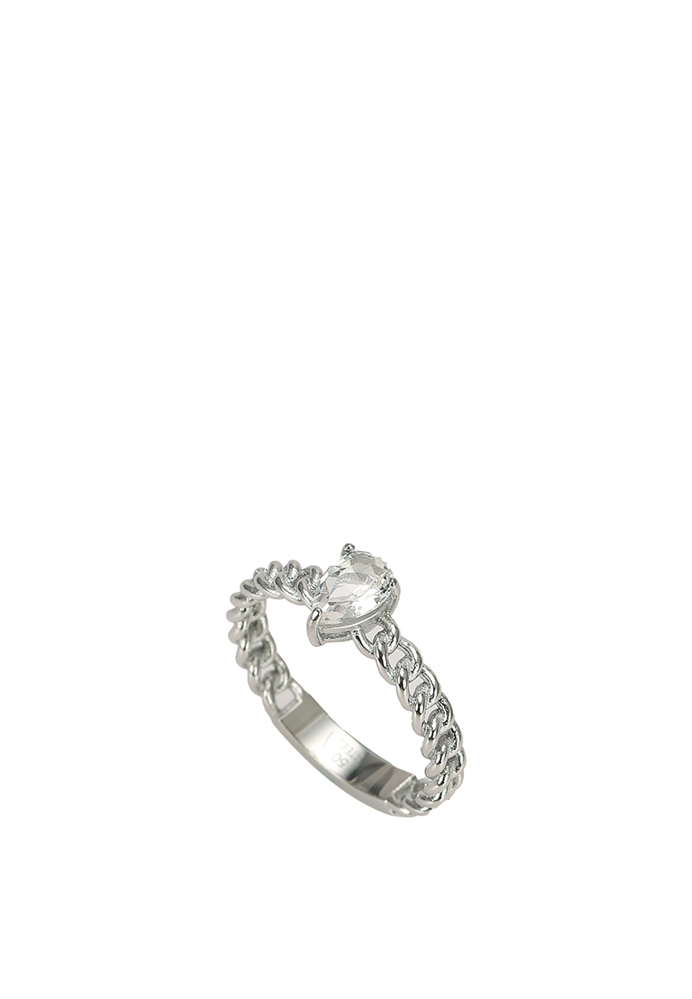 Guess Chain & Crystal Clear Drop Ring
