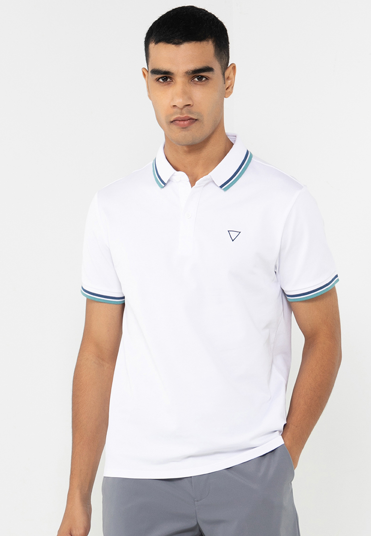 Guess Short Sleeves Sports Pique Triangle Polo