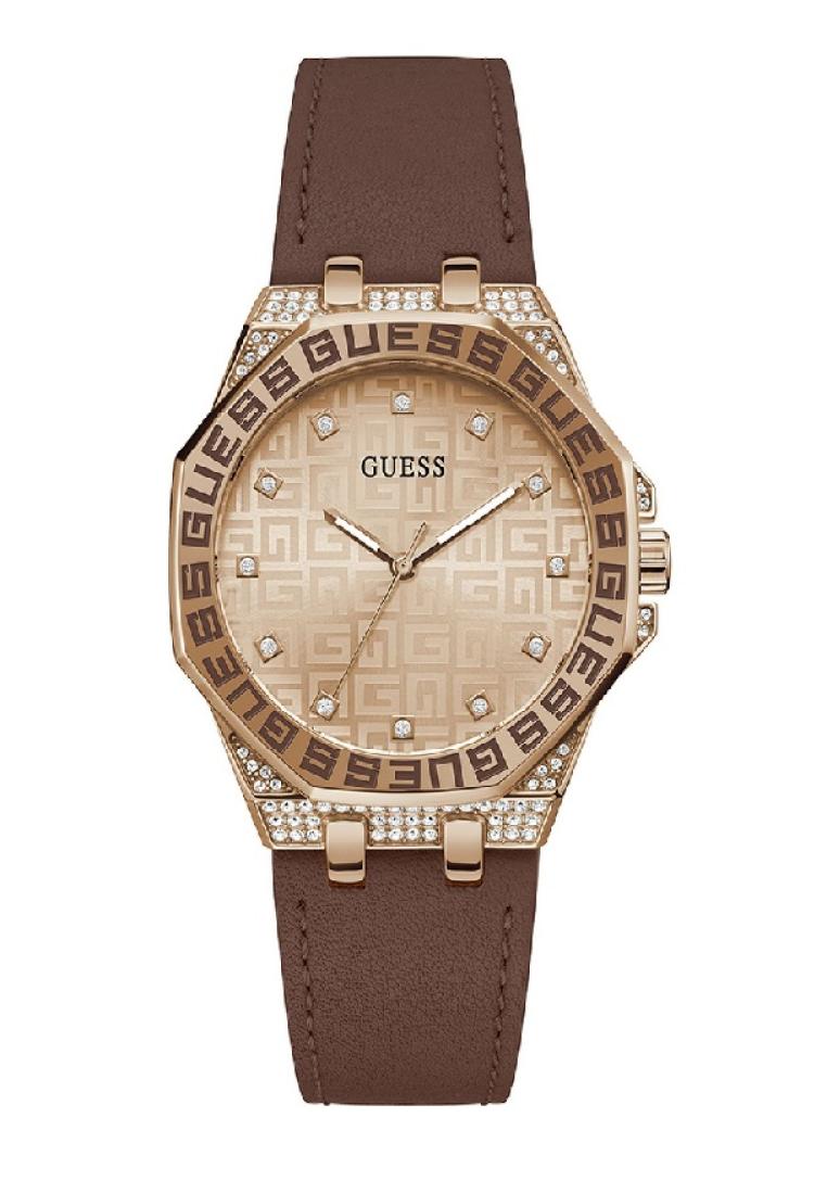 Guess Insignia Brown Dial And Leather Strap Women Watch GW0547L2