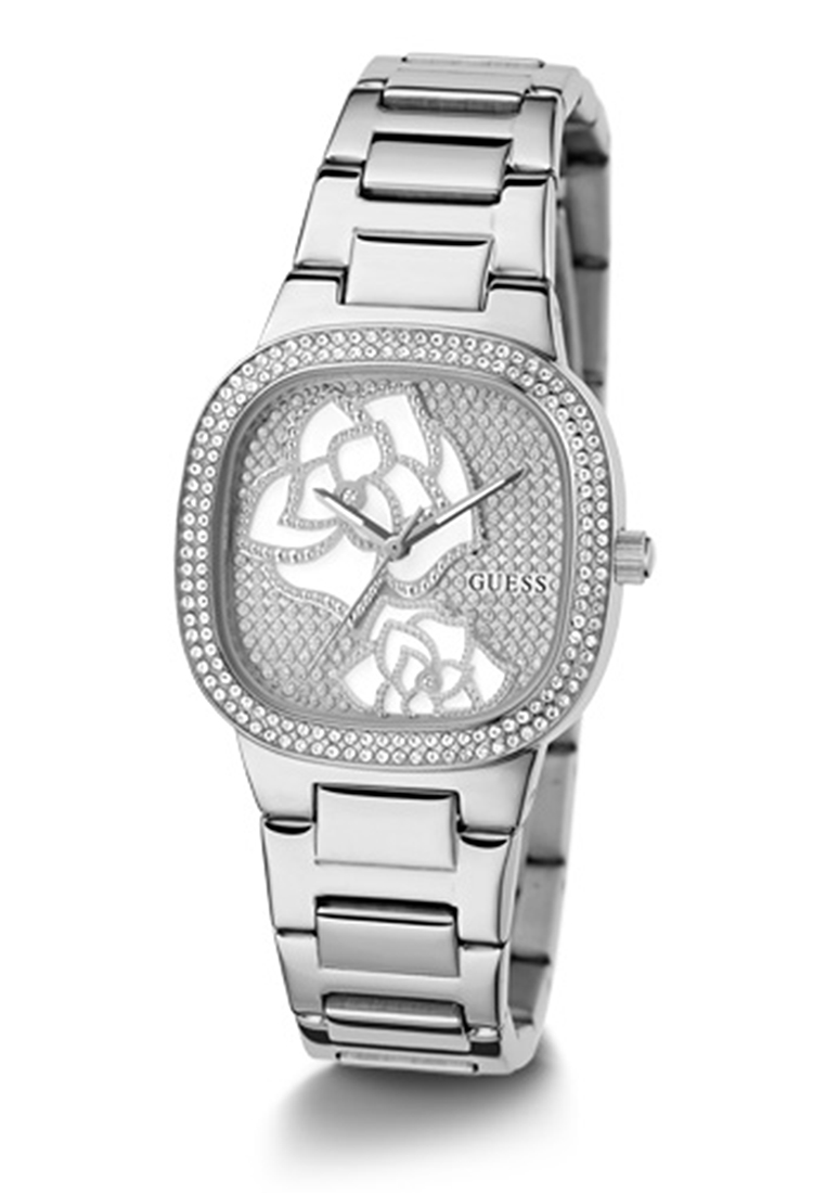 Guess Watches Silver Tone Case Silver Tone Stainless Steel Watch