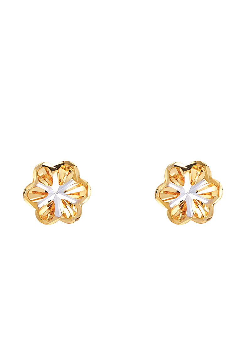 HABIB Oro Italia 916 Yellow and White Gold Earrings GE7106-BI