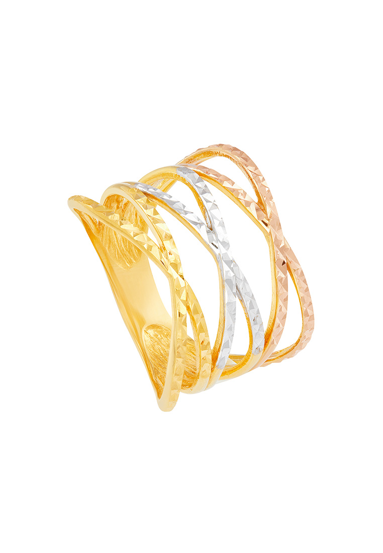 HABIB Oro Italia 916 Yellow, White and Rose Gold Ring GR47780222-TI