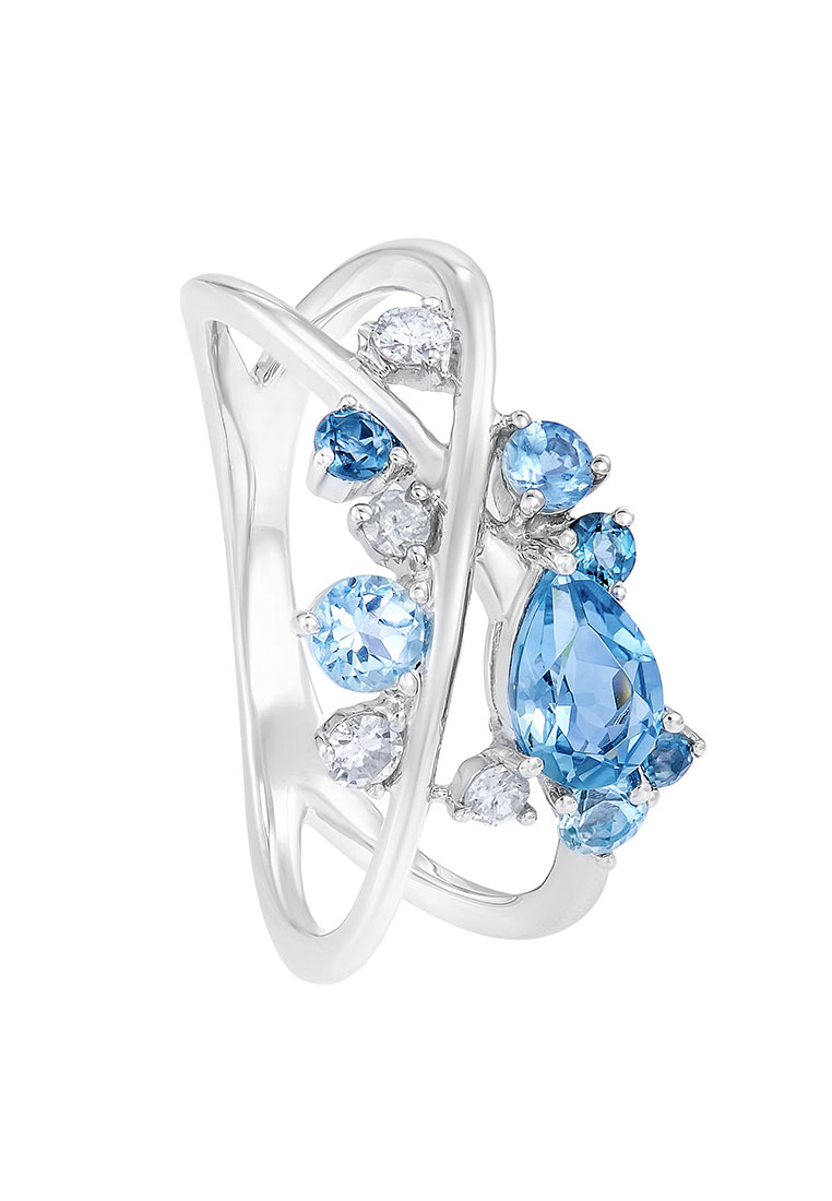HABIB Chic Collection Blue Topaz Gemstone Diamond Ring in White Gold 263040722(WG)-BTOPZ