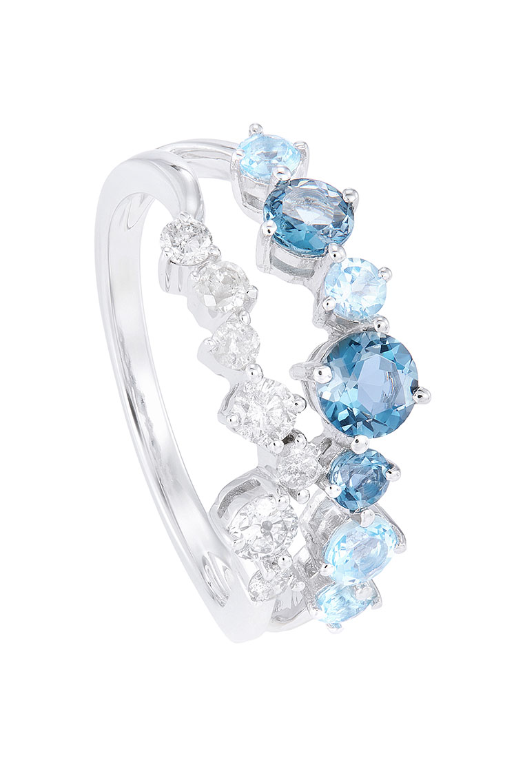 HABIB Chic Collection Blue Topaz Gemstone Diamond Ring in White Gold 263180722(WG)