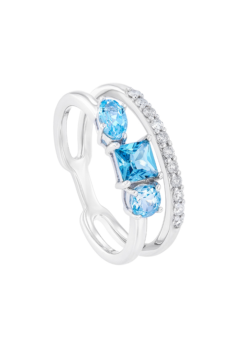 HABIB Blue Topaz Gemstone Diamond Ring in 375/9K White Gold 263170722(WG)-BTOPZ