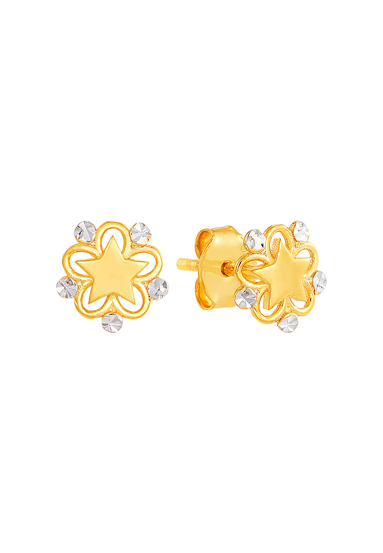 HABIB Oro Italia 916 Yellow and White Gold Earrings GE74360623(YW)-BI