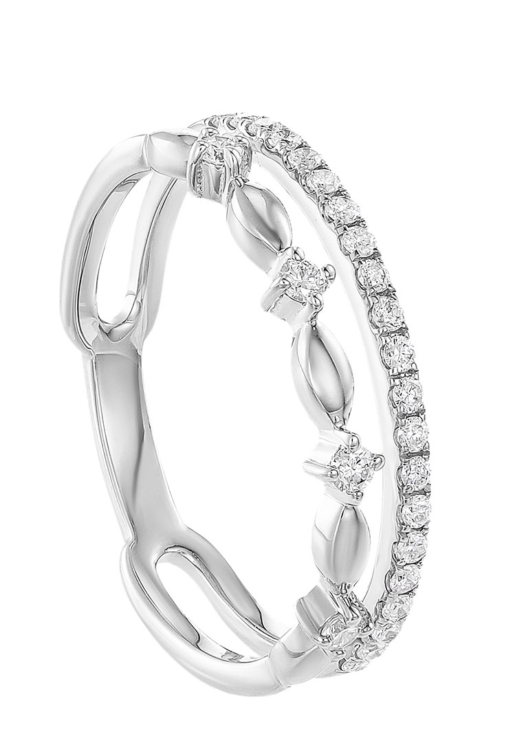 HABIB DWA | Double Row Diamond Ring in 375/9K White Gold 260710621(WG)