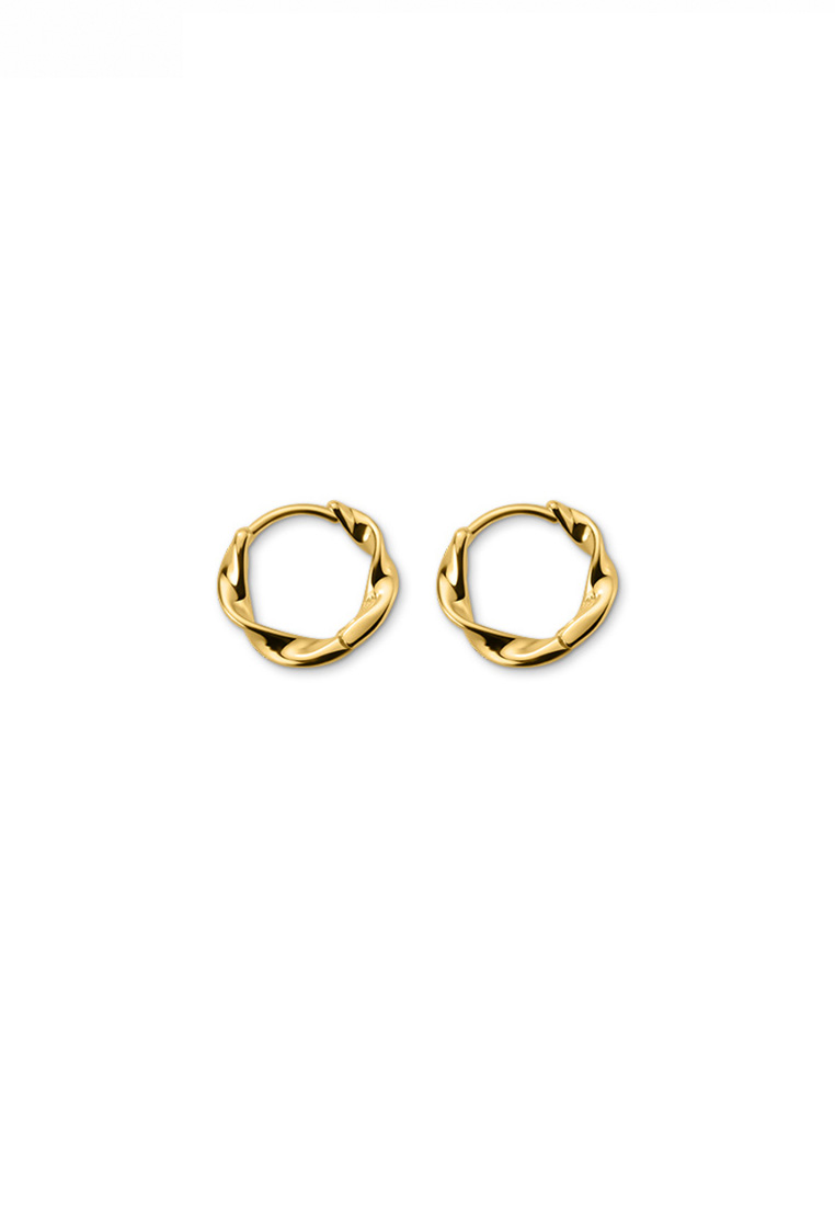 HAPPY FRIDAYS 925銀鍍金時尚扭曲環形耳環 JW AR-G1392