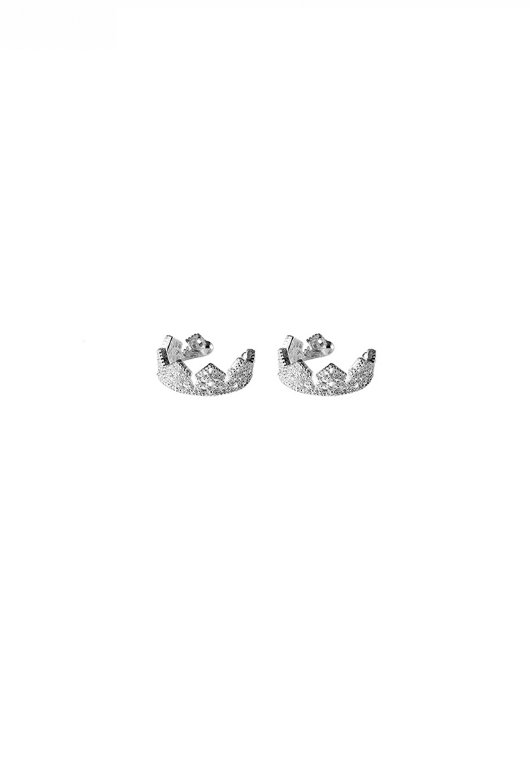 HAPPY FRIDAYS 925銀鋯石蕾絲皇冠耳骨夾 JW AR-G2002