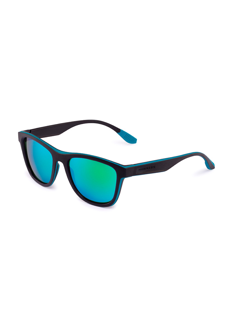 Hawkers HAWKERS Black Green Rubber ONE SPORT Sunglasses for Men and Women, Unisex. UV400 Protection. Official Product designed in Spain