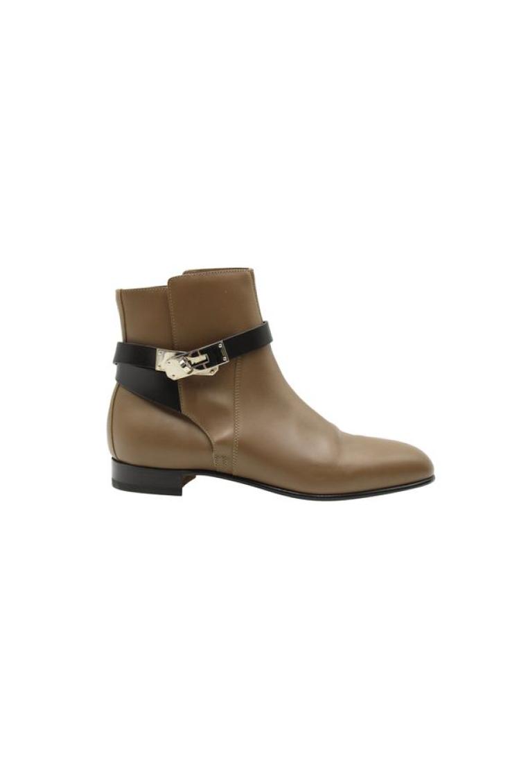 Pre-Loved Hermès Neo Boots with Kelly Lock in Brown