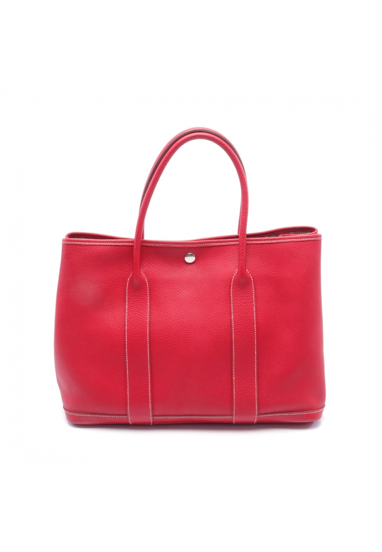 二奢 Pre-loved Hermès garden party PM Handbag tote bag Negonda leather Red silver hardware □L stamp