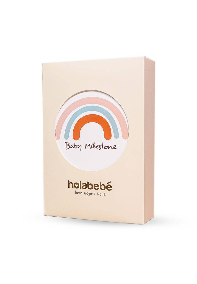 holabebe Holabebe 嬰兒裏程碑卡 - 波西米亞小熊（內含18張卡片 & 襁褓包巾)