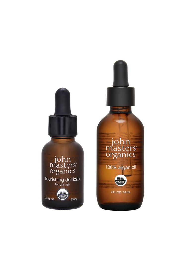John Masters Organics 2件套裝 100% 摩洛哥堅果油 榛果油 59ml + 防毛燥護髮營養液 (適合髮尾開叉) 23ml
