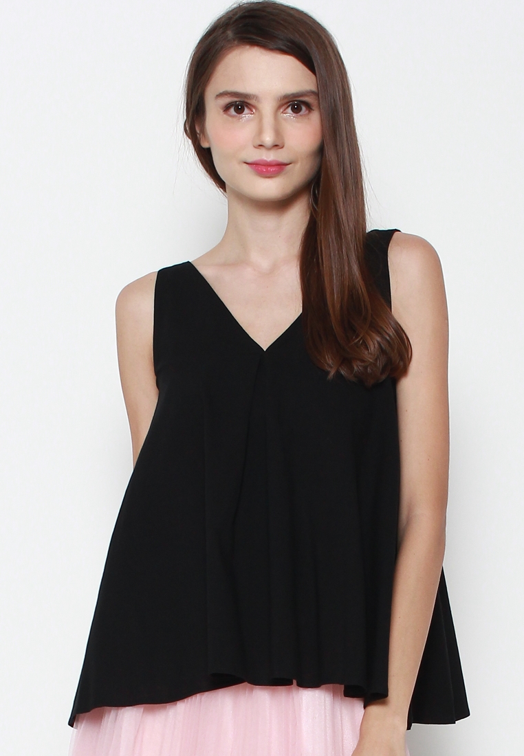 JOVET Sleeveless Babydoll Linen Top