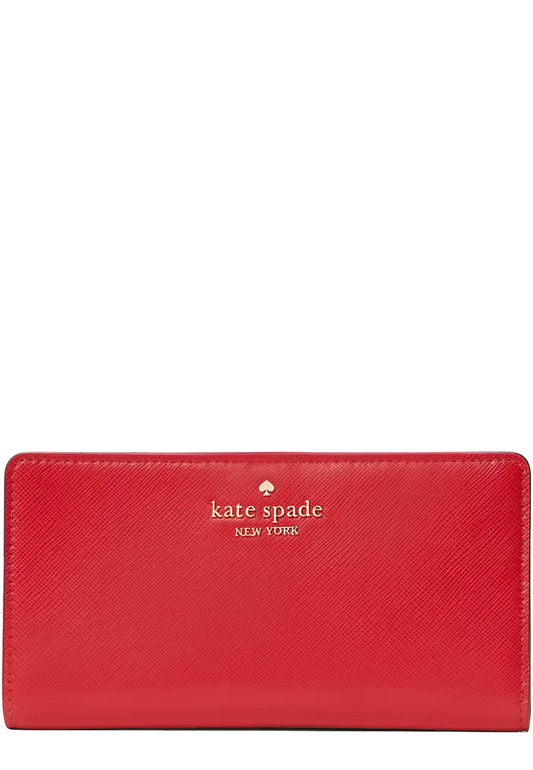 Kate Spade Madison Large Slim Bifold Wallet in Candied Cherry kc579