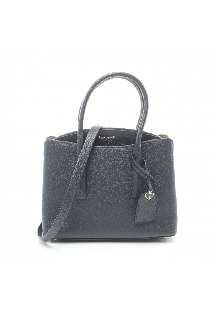 二奢 Pre-loved Kate Spade margaux Medium satchel Handbag leather Navy 2WAY