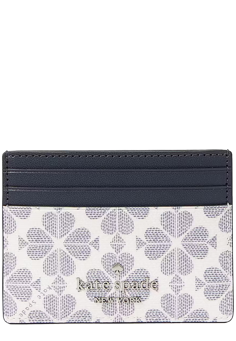 Kate Spade Signature Spade Flower Small Slim Card Holder in Navy Multi kg492