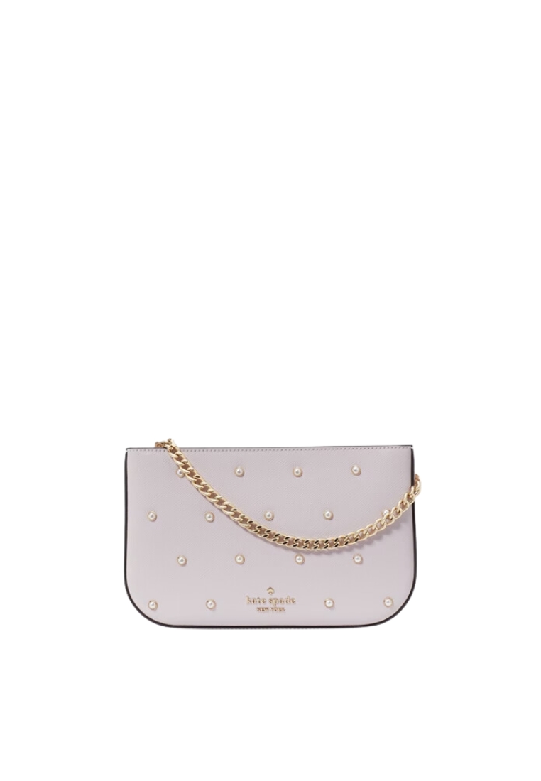 Kate Spade Madison Studded Pearls Pochette Shoulder Bag In Lilac Moon KF399