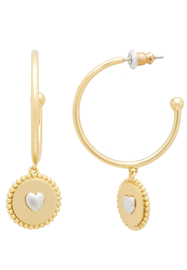 Kate Spade Heartful Hoops Earrings in Gold/ Silver kg151