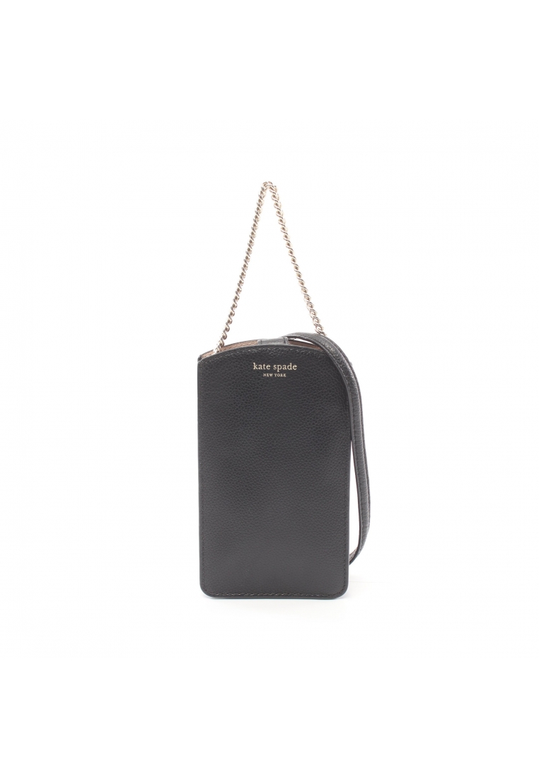 二奢 Pre-loved Kate Spade smartphone case chain handbag leather black 2WAY