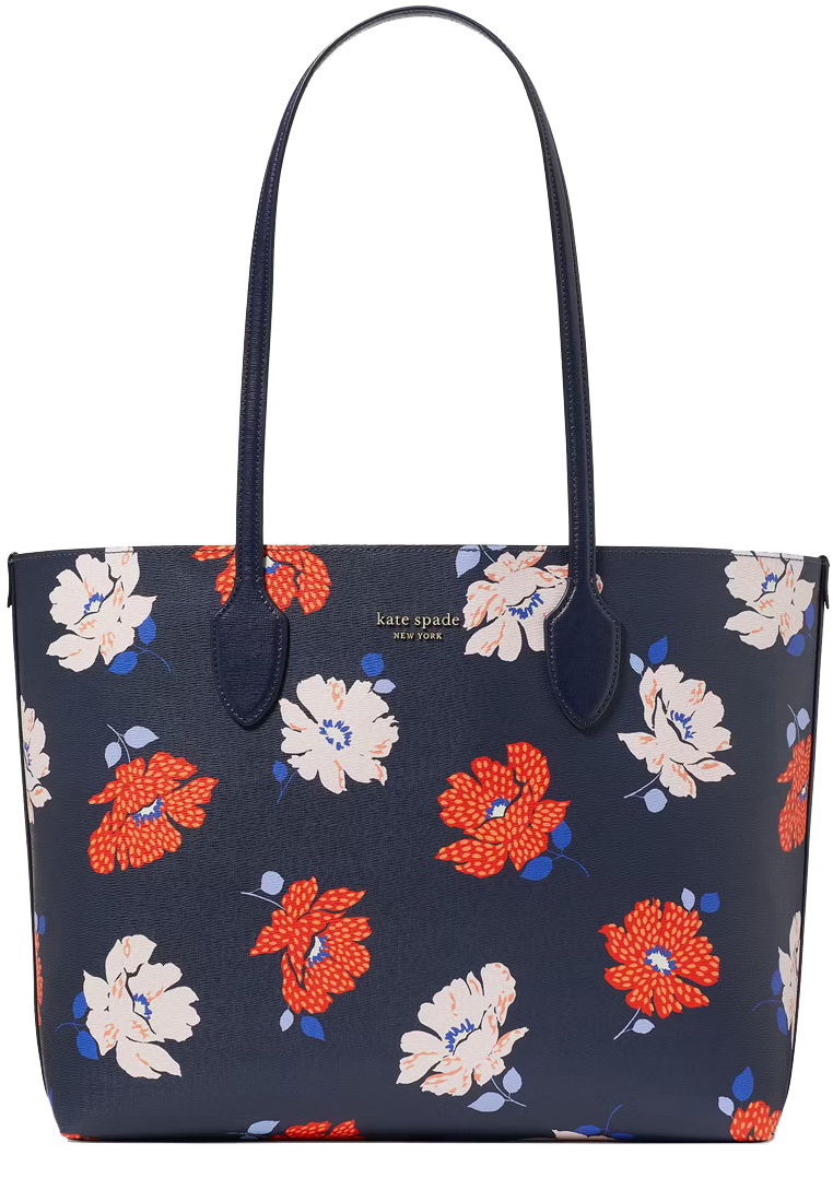 Kate Spade Bleecker Dotty Floral Large Tote Bag in Parisian Navy Multi KF799