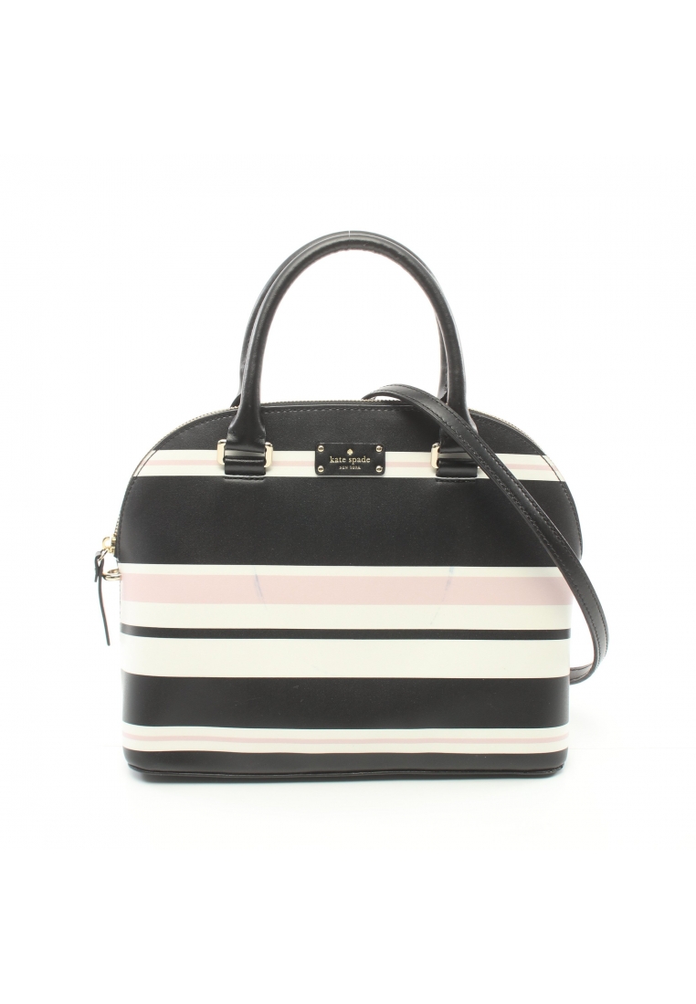 二奢 Pre-loved Kate Spade Grove Street Carli Messenger Bag Handbag leather black white Light pink 2WAY
