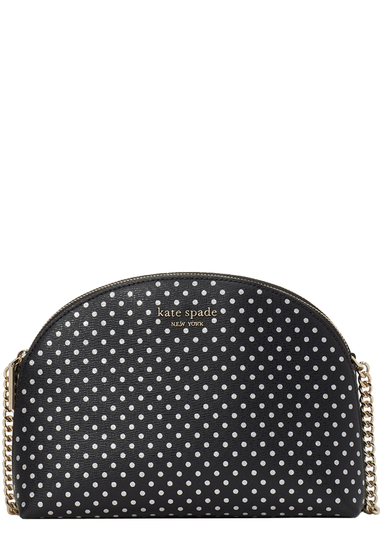 Kate Spade Spencer Metallic Dot Double-Zip Crossbody Bag in Black Multi k4547