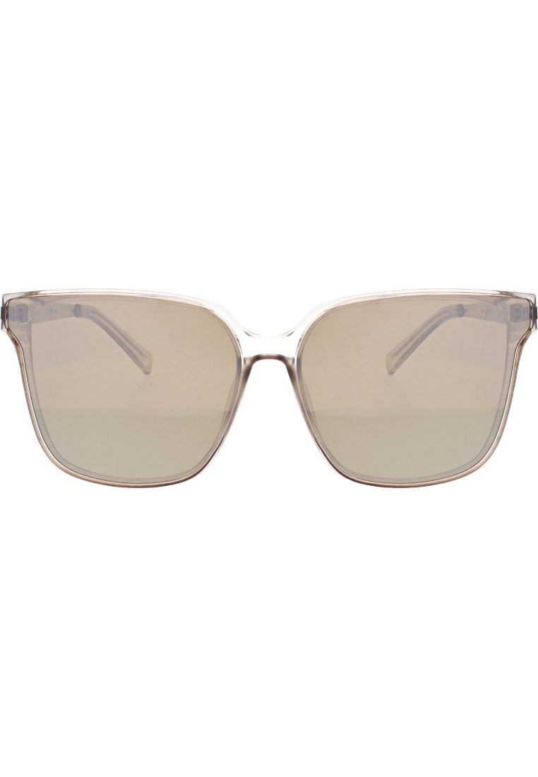 Kendall + Kylie Eyewear Kendall + Kylie Light Tan Oversized Plastic Square with Metal Temple Sunglasses