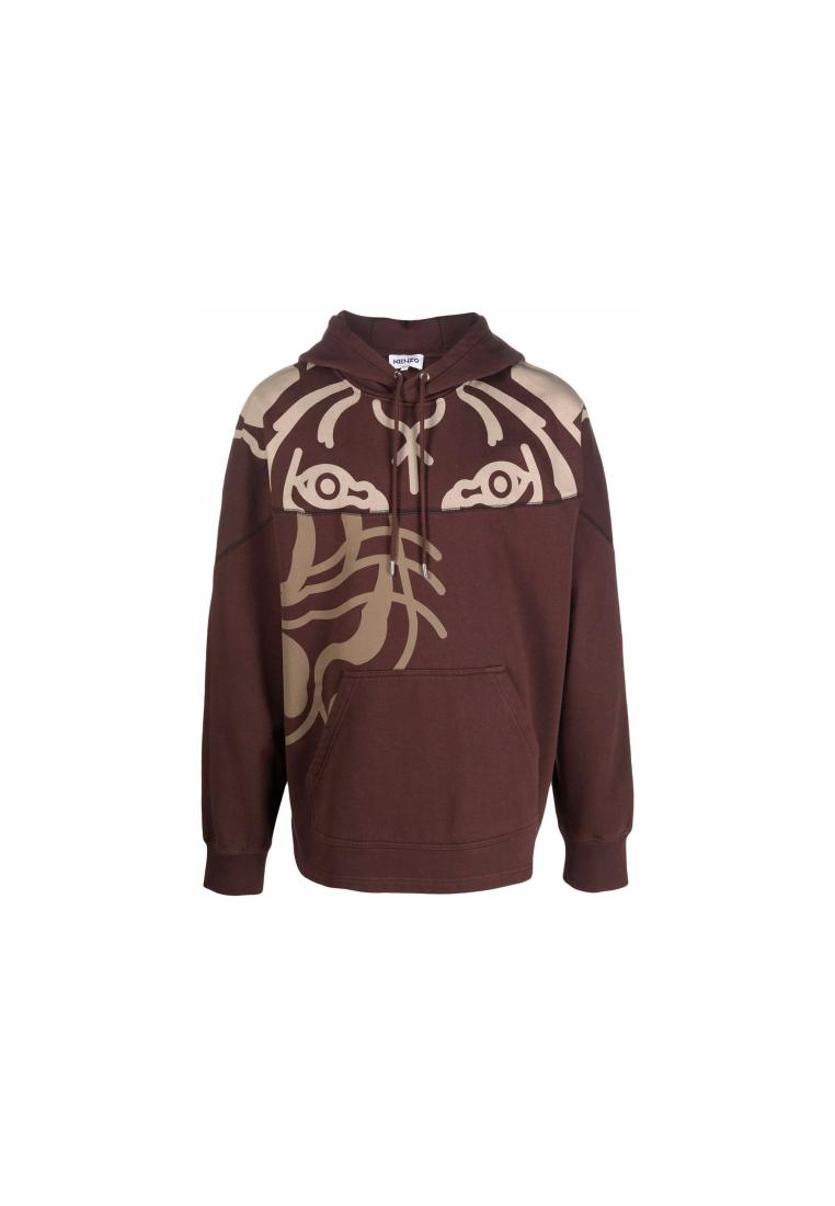 Kenzo Tiger-Print Pullover Hoodie Sweatshirt - KENZO - Brown