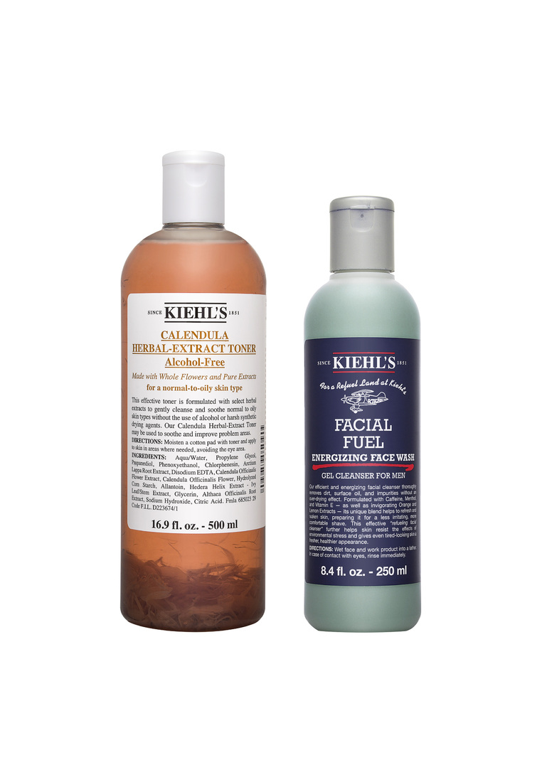 2件套裝 契爾氏 Kiehl's 金盞花植物精華化妝水 16.9oz, 500ml + 契爾氏 Kiehl's 男士全效潔面凝膠 250ml , 8.4oz