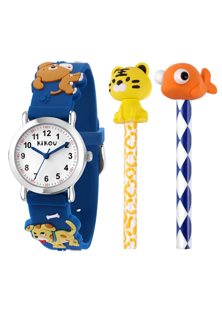 KIKOU 【Christmas Gift】 Kikou Mignon 系列 26mm 可愛小狗 兒童手錶+可愛鉛筆 套裝 R4551102002