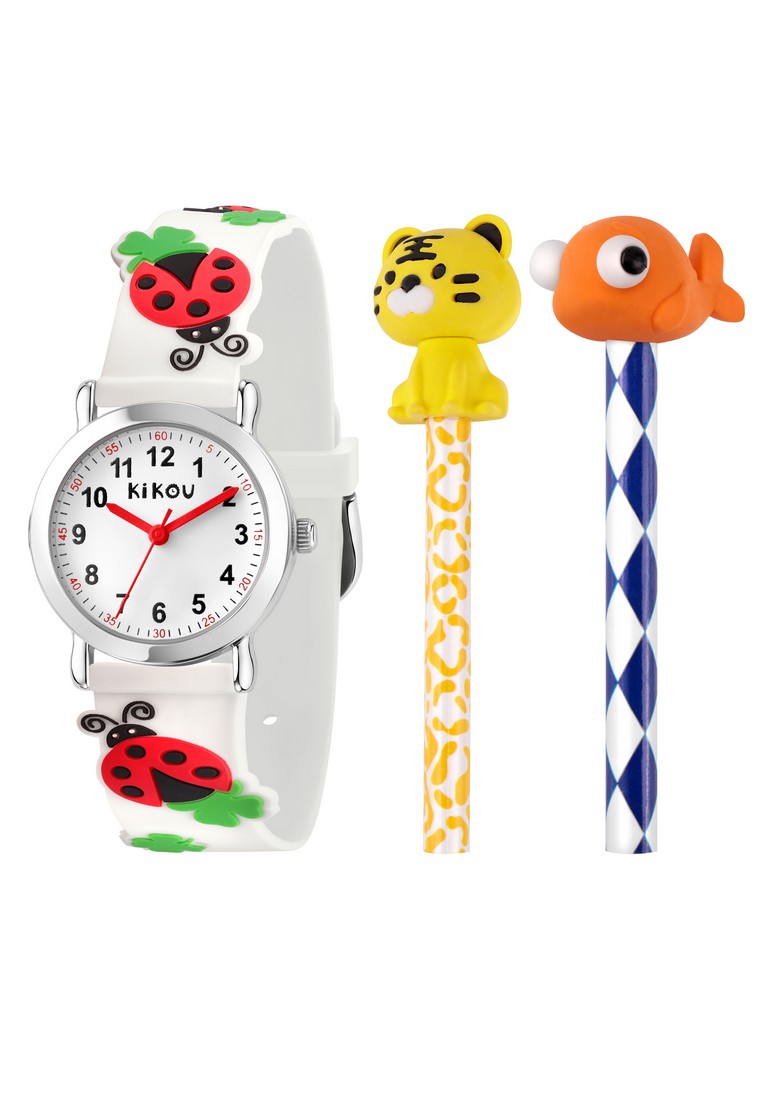 KIKOU 【Christmas Gift】 Kikou Mignon 系列 26mm 七星瓢蟲 兒童手錶+可愛鉛筆 套裝 R4551102504