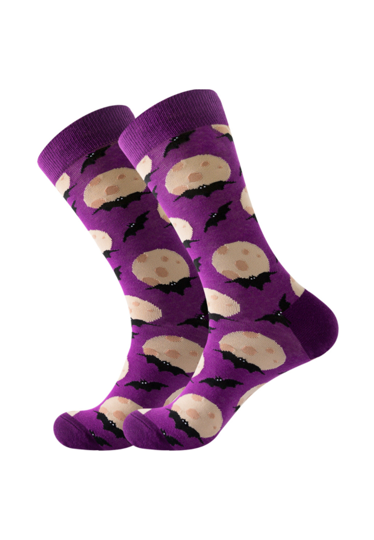 Kings Collection 紫色蝙蝠圖案舒適襪子 (歐碼38-歐碼45) HS202342