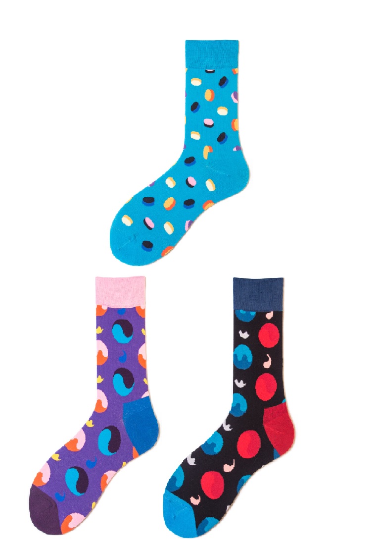 Kings Collection 3對一套條紋舒適襪子 (均碼) (HS202290-292)