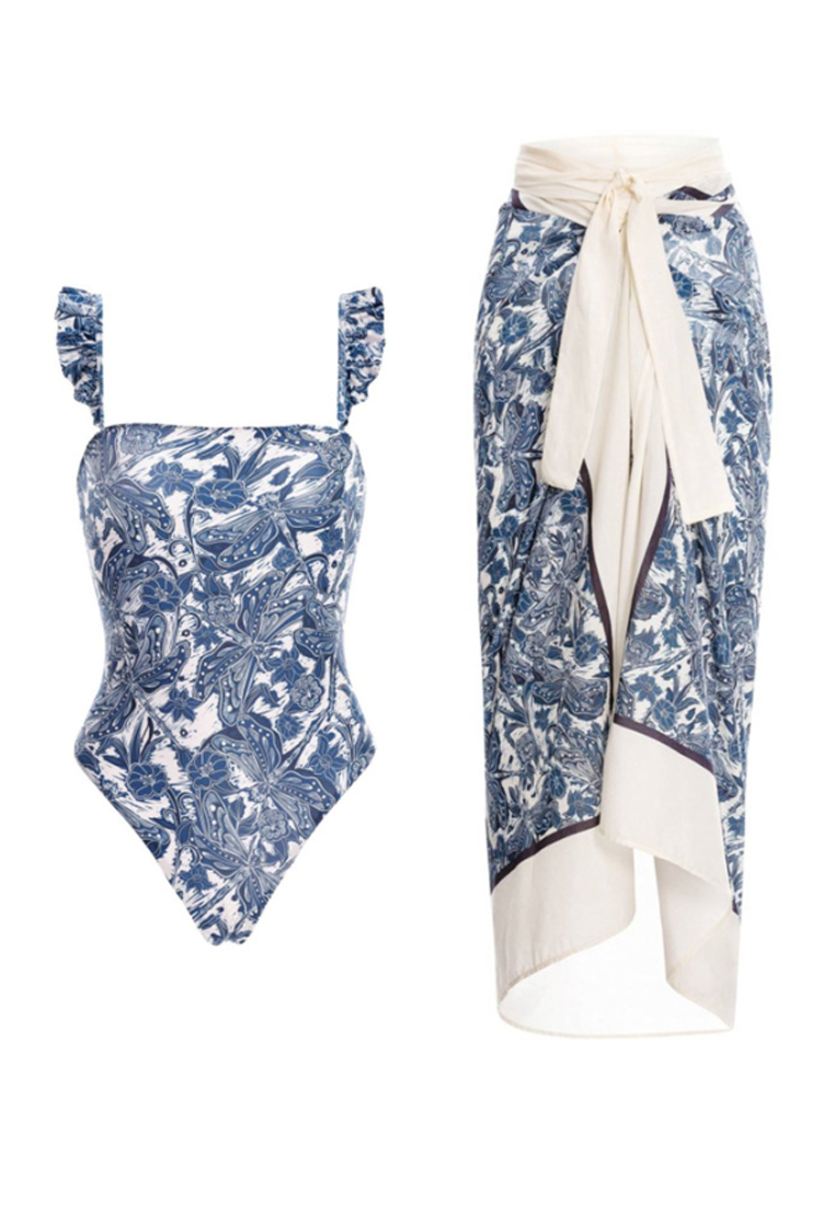 Kings Collection 一件式波西米亞泳衣配套繫帶比基尼裹身裙 (L size) PHKCSW2301