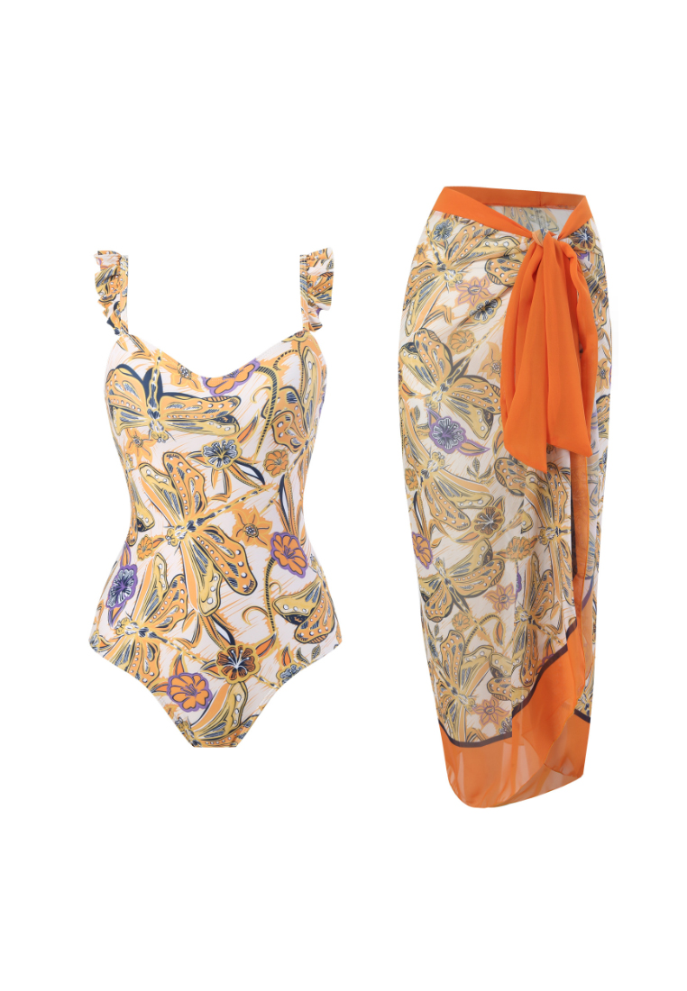 Kings Collection 一件式波西米亞泳衣配套繫帶比基尼裹身裙 (M size) PHKCSW2310