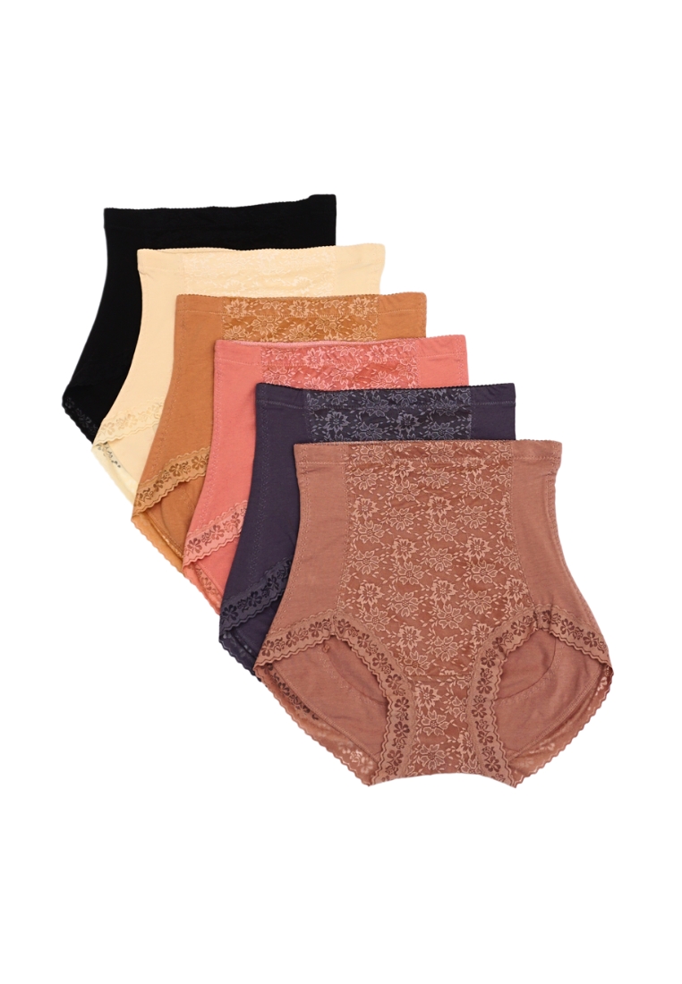 Kiss & Tell 6 Pack Madison Cotton with Lace Panties