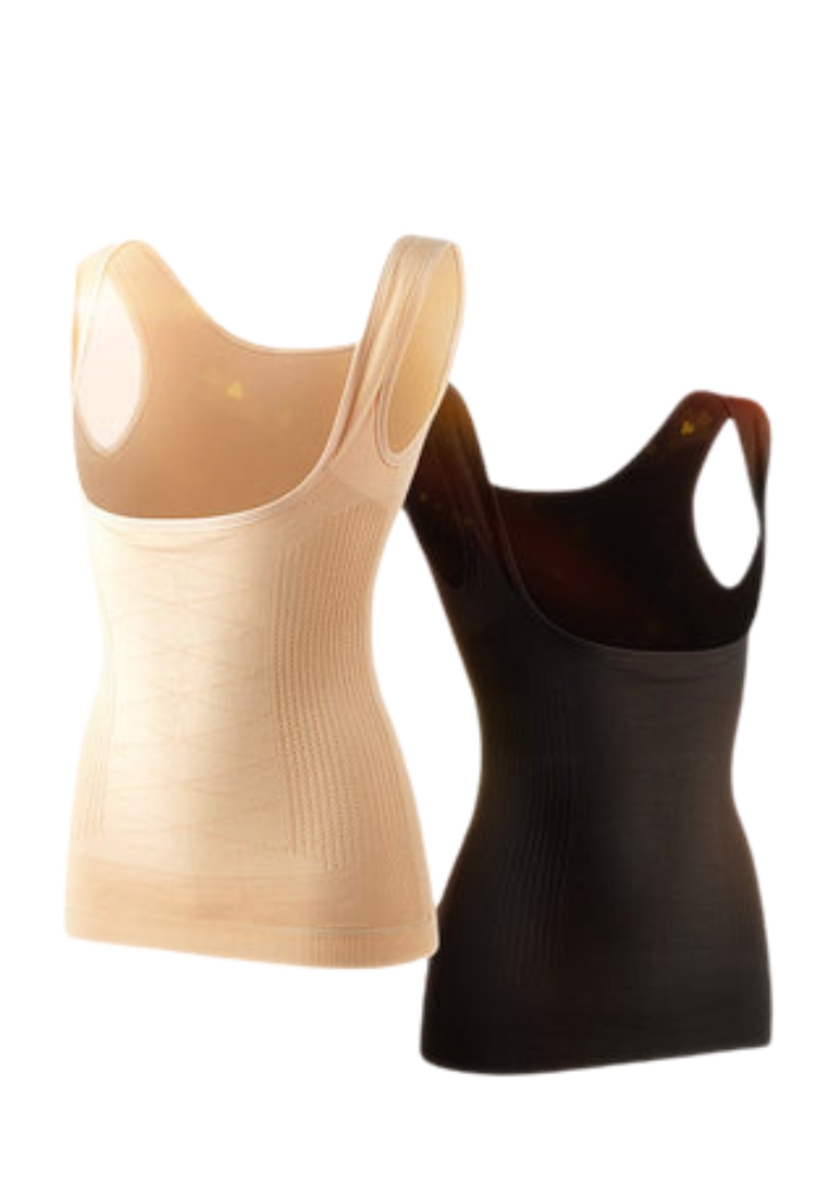 Kiss & Tell 2 Pack Premium Flynn Shaping & Compression Girdle Top Shapewear in Nude and Black