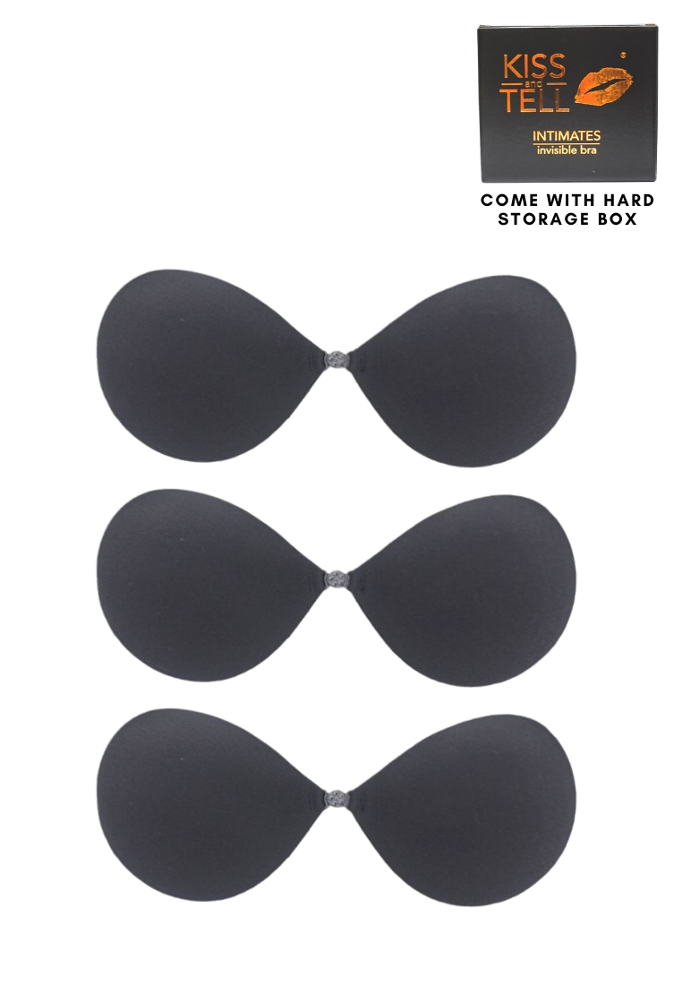 Kiss & Tell 3 Pack Lexi Thick Push Up Stick On Nubra in Black Seamless Invisible Reusable Adhesive Stick on Wedding Bra 隱形聚攏胸
