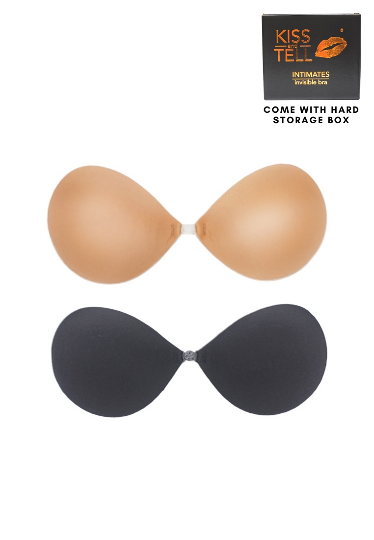 Kiss & Tell 2 Pack Lexi Thick Push Up Stick On Nubra in Nude and Black Seamless Invisible Reusable Adhesive Stick on Wedding Bra 隱形聚攏胸