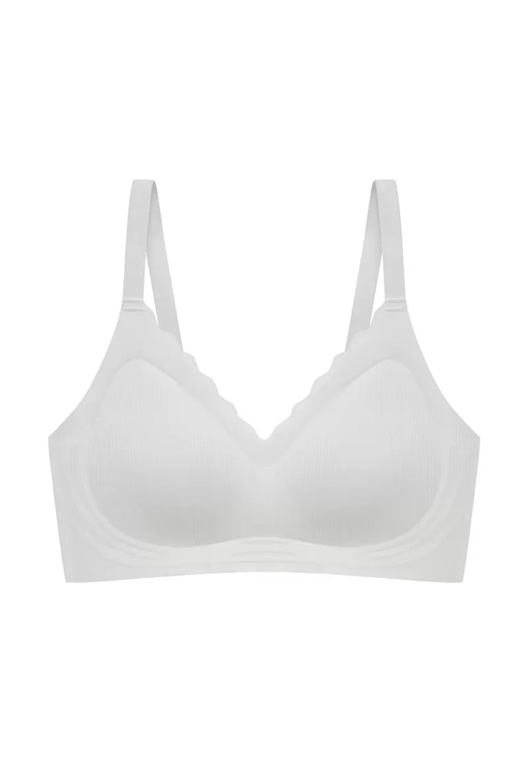 Kiss & Tell Delia Seamless Wireless Comfortable Push Up Support Bra in Grey