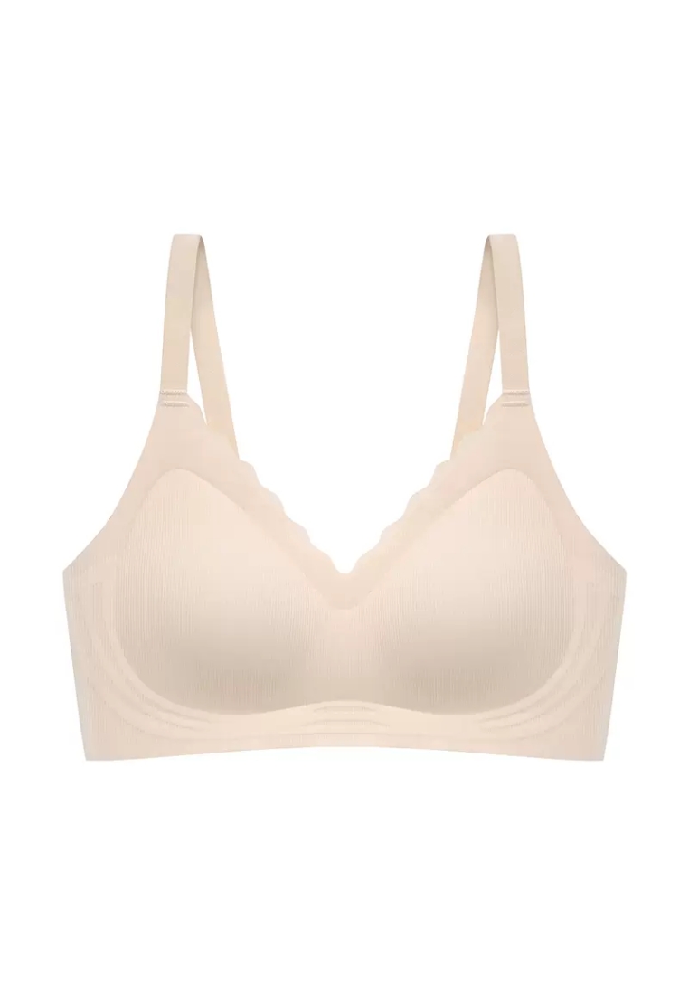 Kiss & Tell Delia Seamless Wireless Comfortable Push Up Support Bra in Nude
