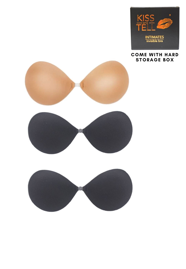 Kiss & Tell 3 Pack Lexi Thick Push Up Stick On Nubra in 1Nude and 2Black Seamless Invisible Reusable Adhesive Stick on Wedding Bra 隱形聚攏胸