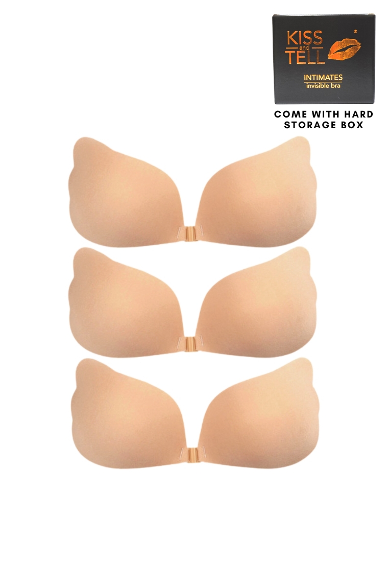 Kiss & Tell 3 Pack Angel Push Up Nubra in Nude Seamless Invisible Reusable Adhesive Stick on Wedding Bra 隱形聚攏胸胸貼